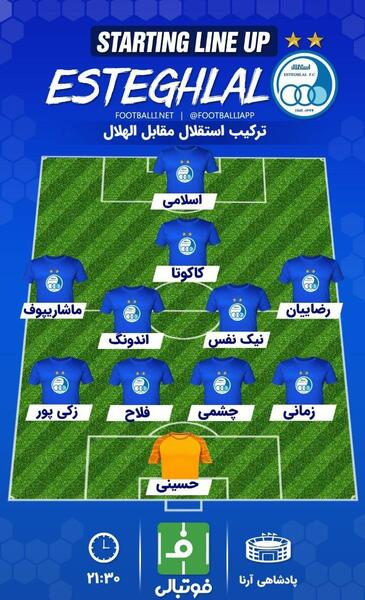 عکس تیمی استقلال مقابل الهلال