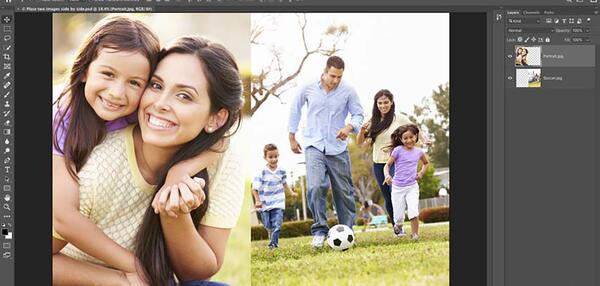 فتوشاپ دو عکس کنار هم