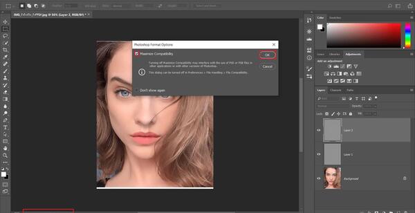 ذخیره عکس در فتوشاپ با فرمت jpg