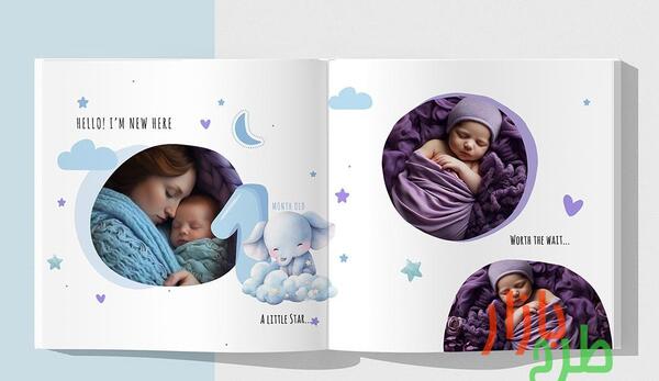 فتوشاپ عکس یک ماهگی نوزاد