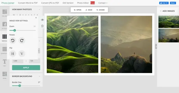 برنامه فتوشاپ دو عکس کنار هم انلاین