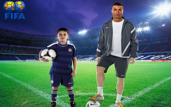 فتوشاپ عکس با رونالدو