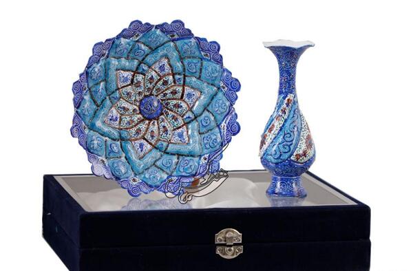 عکس بشقاب مینا کاری