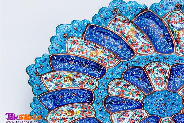 عکس بشقاب مینا کاری