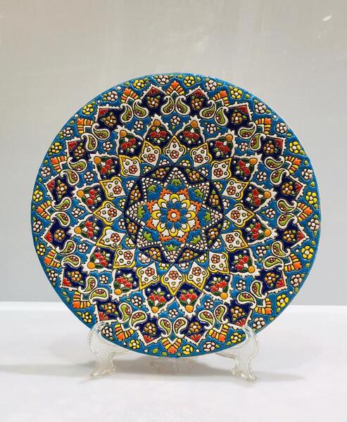عکس بشقاب مینا کاری
