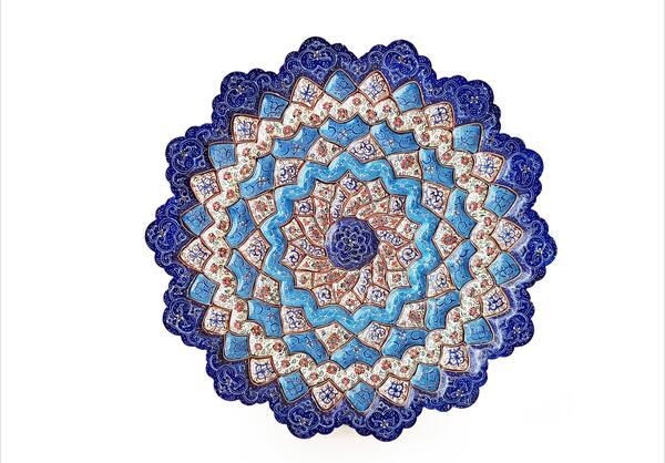 عکس بشقاب مینا کاری
