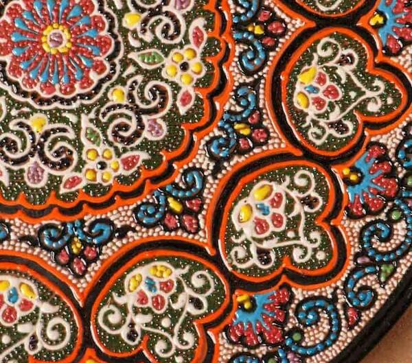 عکس بشقاب مینا کاری