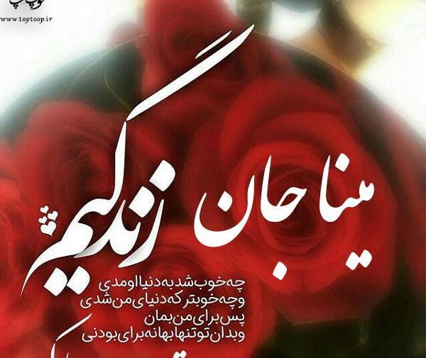 عکس نوشته تبریک تولد مینا