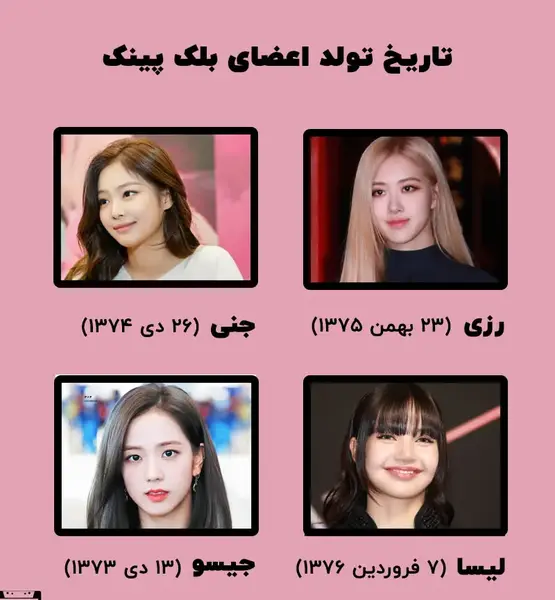 عکس اعضای بلک پینک با اسم