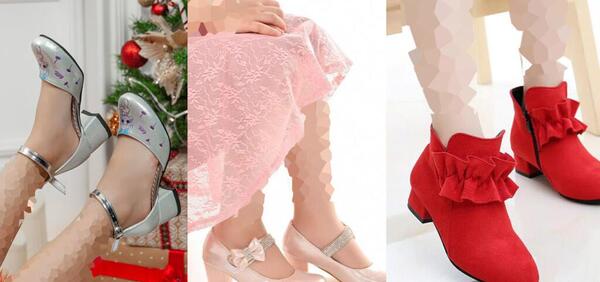 عکس کفش پاشنه بلند بچه گانه سبز