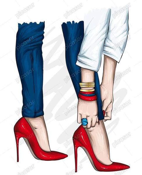 عکس پای زن در کفش پاشنه بلند