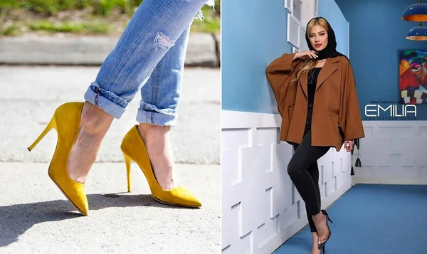 عکس پای دختر با کفش پاشنه بلند
