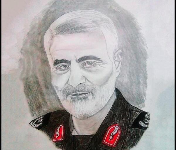 عکس سردار سلیمانی نقاشی کودکان