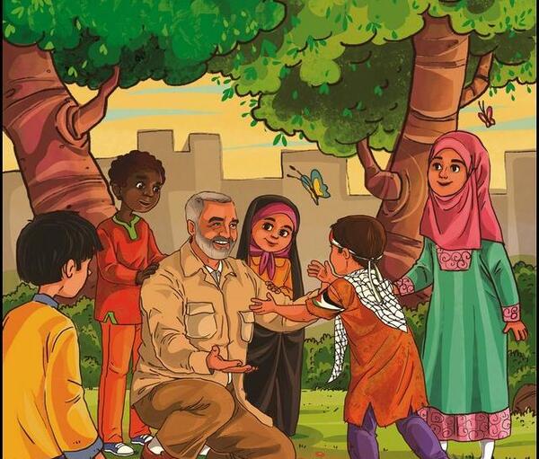 عکس سردار سلیمانی نقاشی کودکان