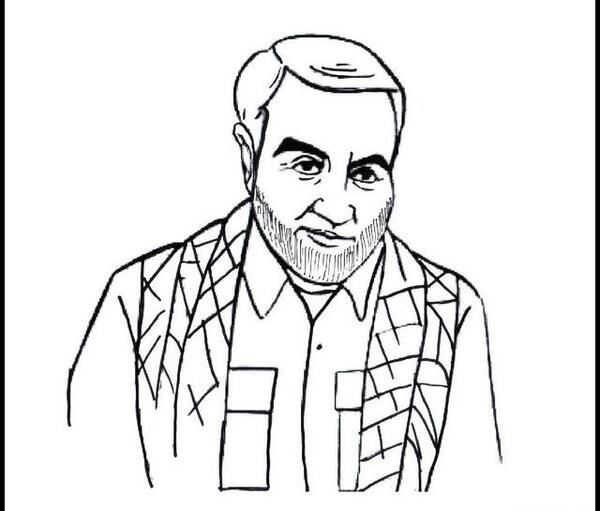 عکس سردار سلیمانی نقاشی کودکان