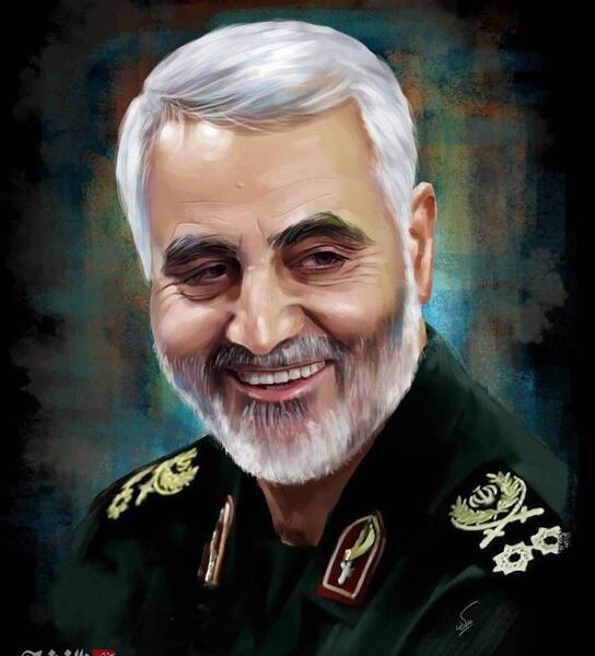 عکس سردار سلیمانی نقاشی بچه گانه