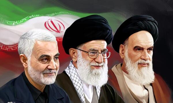 عکس سردار سلیمانی و رهبر و رئیسی