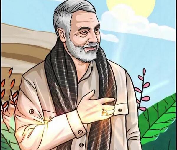 عکس سردار سلیمانی نقاشی راحت
