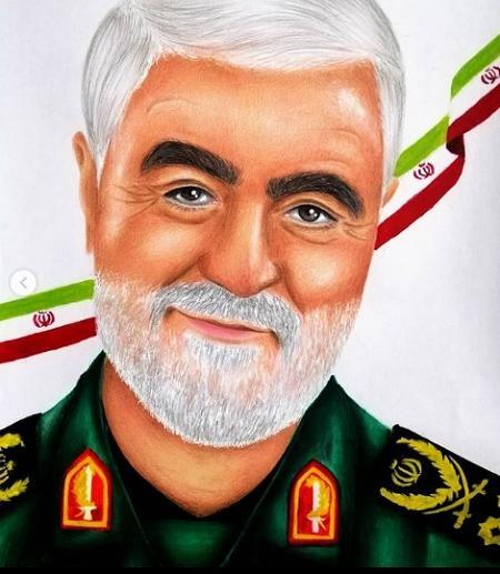 عکس سردار سلیمانی نقاشی راحت