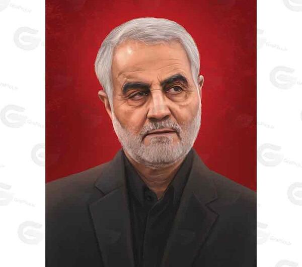 عکس سردار سلیمانی برای نقاشی