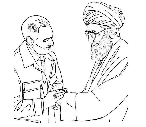 عکس سردار قاسم سلیمانی برای نقاشی