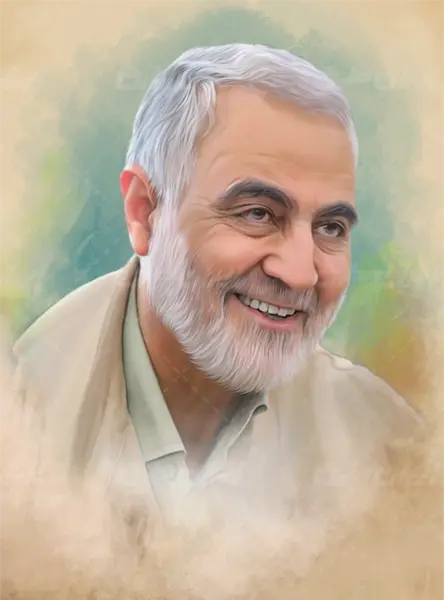 عکس سردار قاسم سلیمانی برای نقاشی