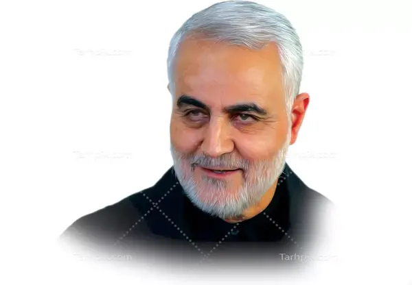 عکس سردار قاسم سلیمانی برای نقاشی