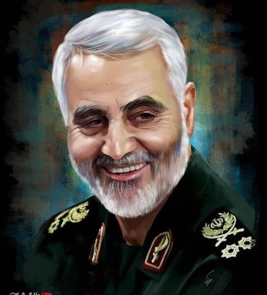 عکس سردار قاسم سلیمانی نقاشی