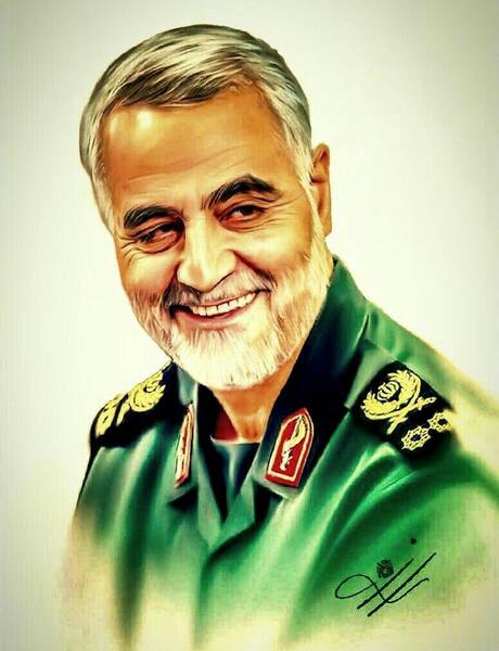 عکس سردار قاسم سلیمانی نقاشی