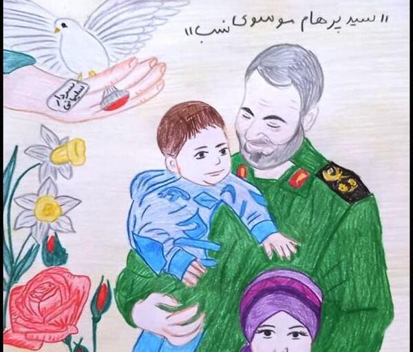 عکس نقاشی سردار سلیمانی بچه گانه