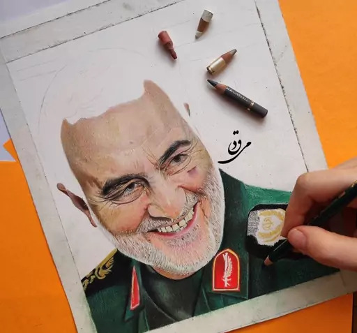 طراحی نقاشی عکس سردار سلیمانی