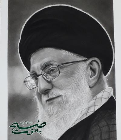 عکس سردار سلیمانی با سیاه قلم