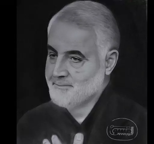 عکس سردار سلیمانی برای سیاه قلم