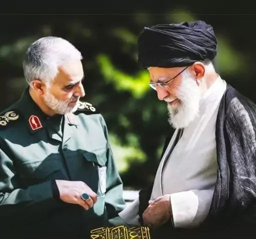 عکس سردار سلیمانی و رهبری