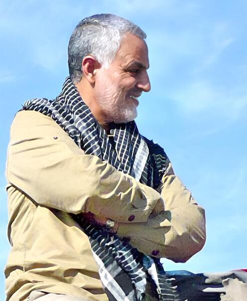 عکس خندان سردار سلیمانی