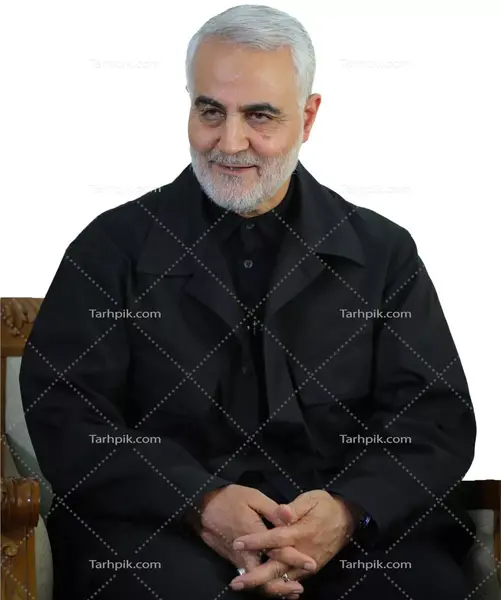 عکس سردار سلیمانی با پس زمینه مشکی