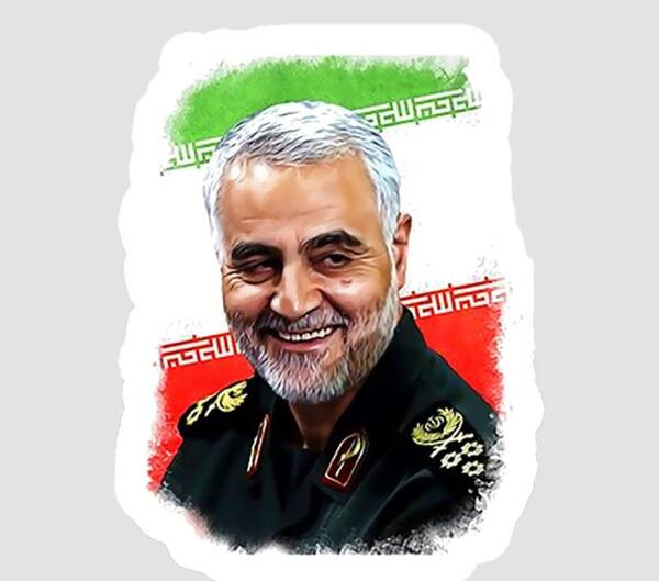 پرچم ایران همراه با عکس سردار سلیمانی