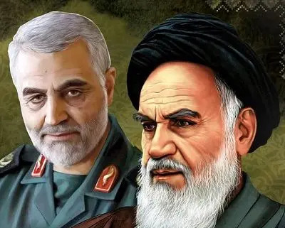 عکس امام خمینی و خامنه ای و سردار سلیمانی