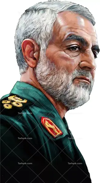 عکس از حاج قاسم سلیمانی برای نقاشی
