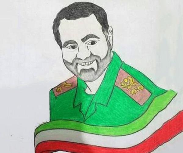 عکس حاج قاسم سلیمانی نقاشی آسان