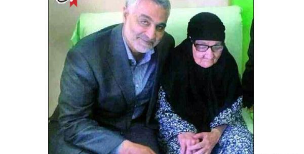 عکس حاج قاسم سلیمانی و مادرش