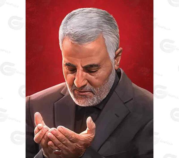 عکس سردار حاج قاسم سلیمانی نقاشی