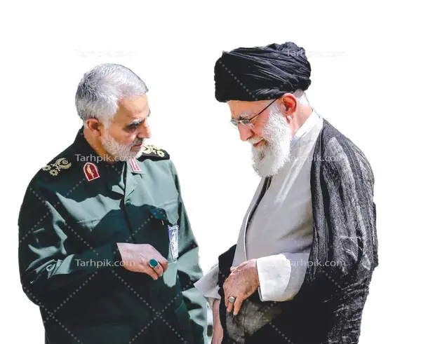 عکس از حاج قاسم سلیمانی و رهبر