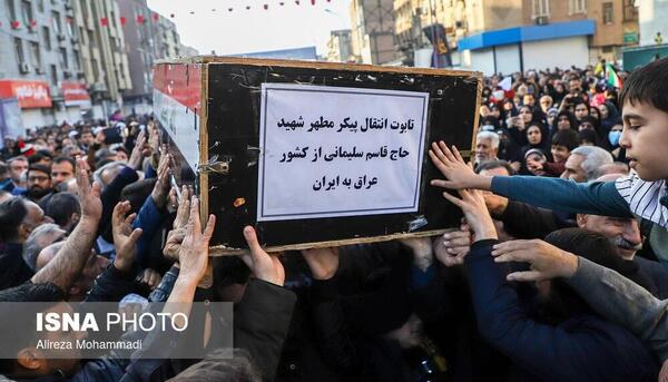 عکس پیکر حاج قاسم سلیمانی بعد از شهادت
