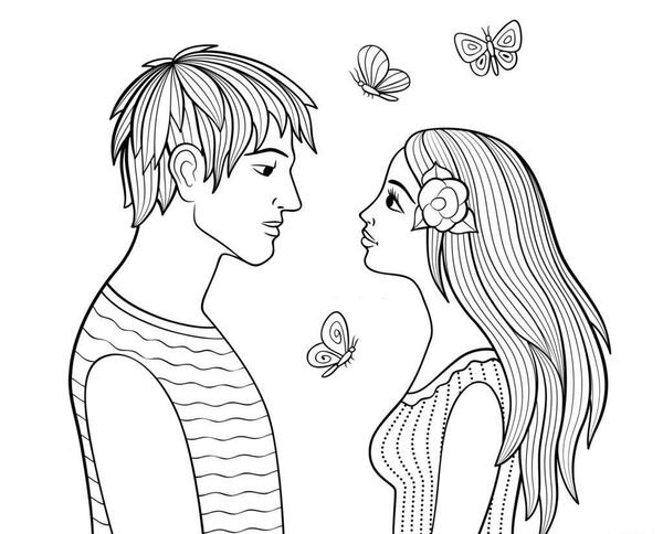 عکس های نقاشی دختر و پسر ساده