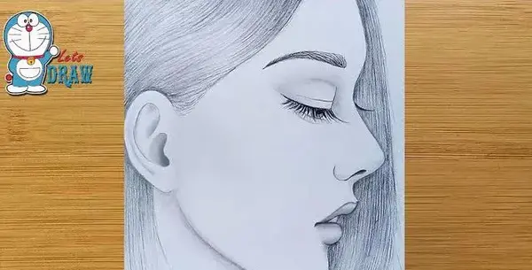 عکس دختر نیم رخ نقاشی