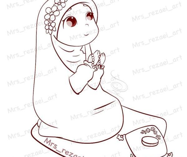 عکس نقاشی نماز خواندن دختر