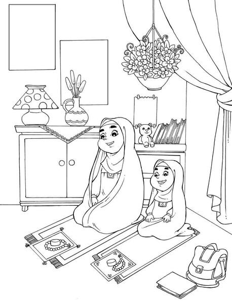 عکس نقاشی نماز خواندن دختر