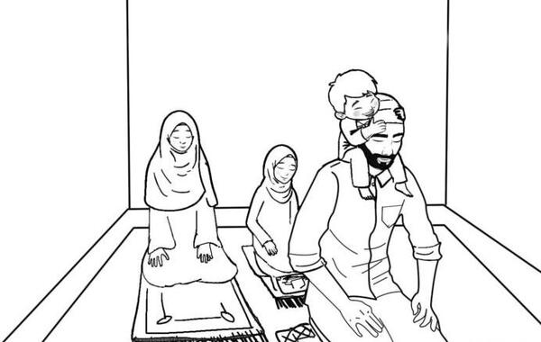 عکس نقاشی نماز خواندن دختر