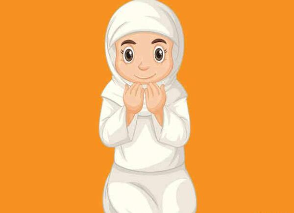 عکس نقاشی نماز خواندن یک دختر